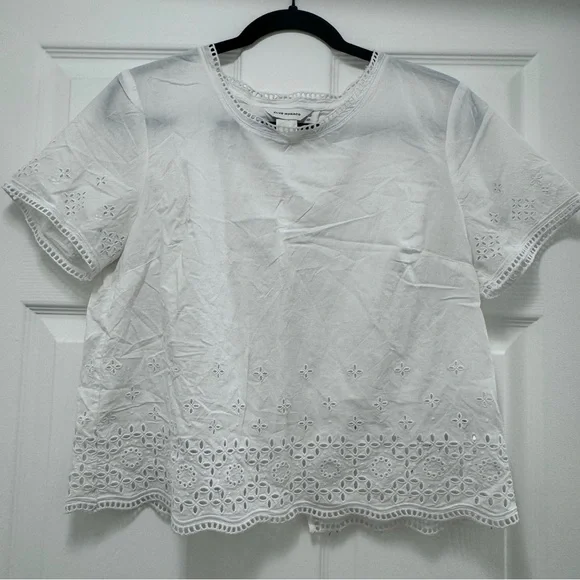 Club Monaco White Eyelet Tee - Picture 2 of 10
